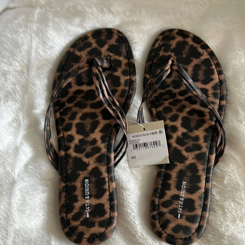 NWT 14th & Union leopard print sandals - Picture 2 of 3